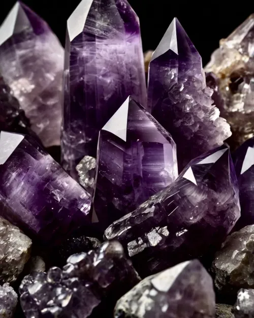 Amethyst Color Gradation from Pale Lavender to Deep Violet