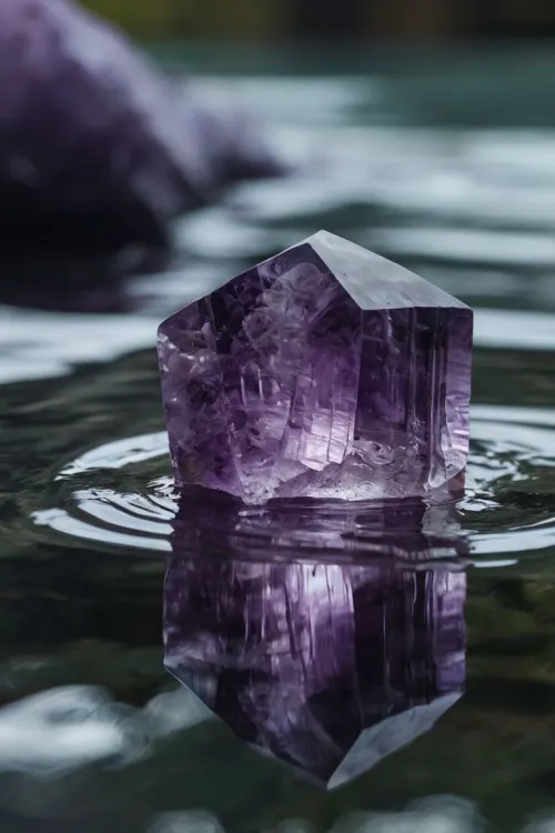 Close-up demonstrating safe glitter removal techniques from amethyst