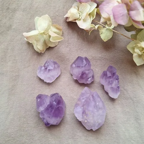 Close-up of color zoning and crystal terminations in amethyst