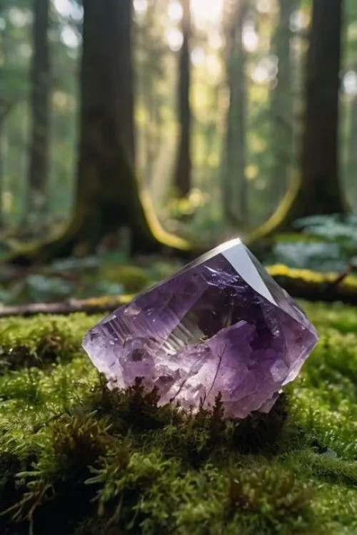 Cross-section illustration showing mineral deposits within crystal cavities