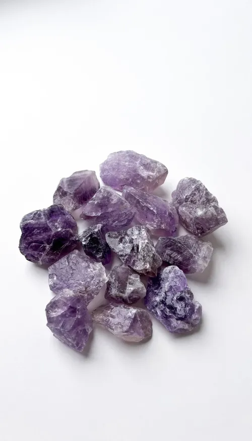 Illustration showing radiation particles penetrating quartz lattice with iron impurities