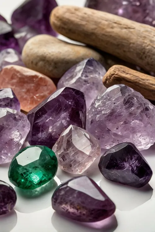 Polished Amethyst Gemstones Showing Color Variations